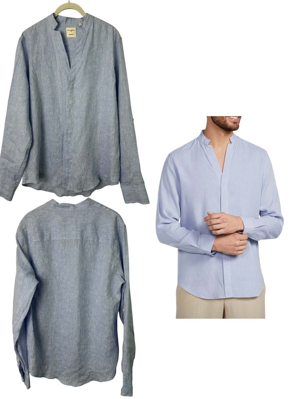 Baird McNutt Irish Linen Button Down Plaid Shirt Murano Small Mens